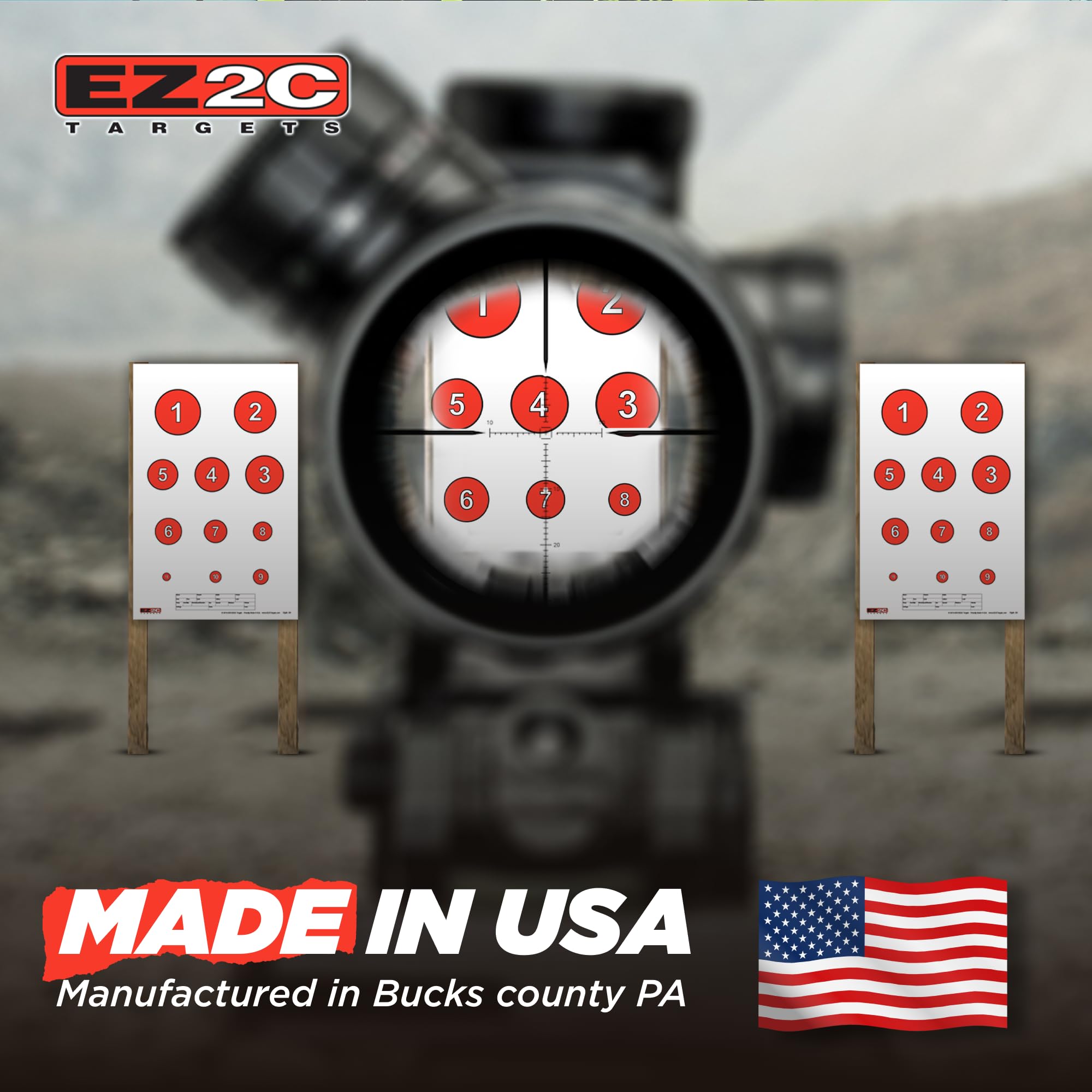 EZ2C Targets #20/RD7: Reducing Circles Paper Shooting Targets 11"x17" USA Made