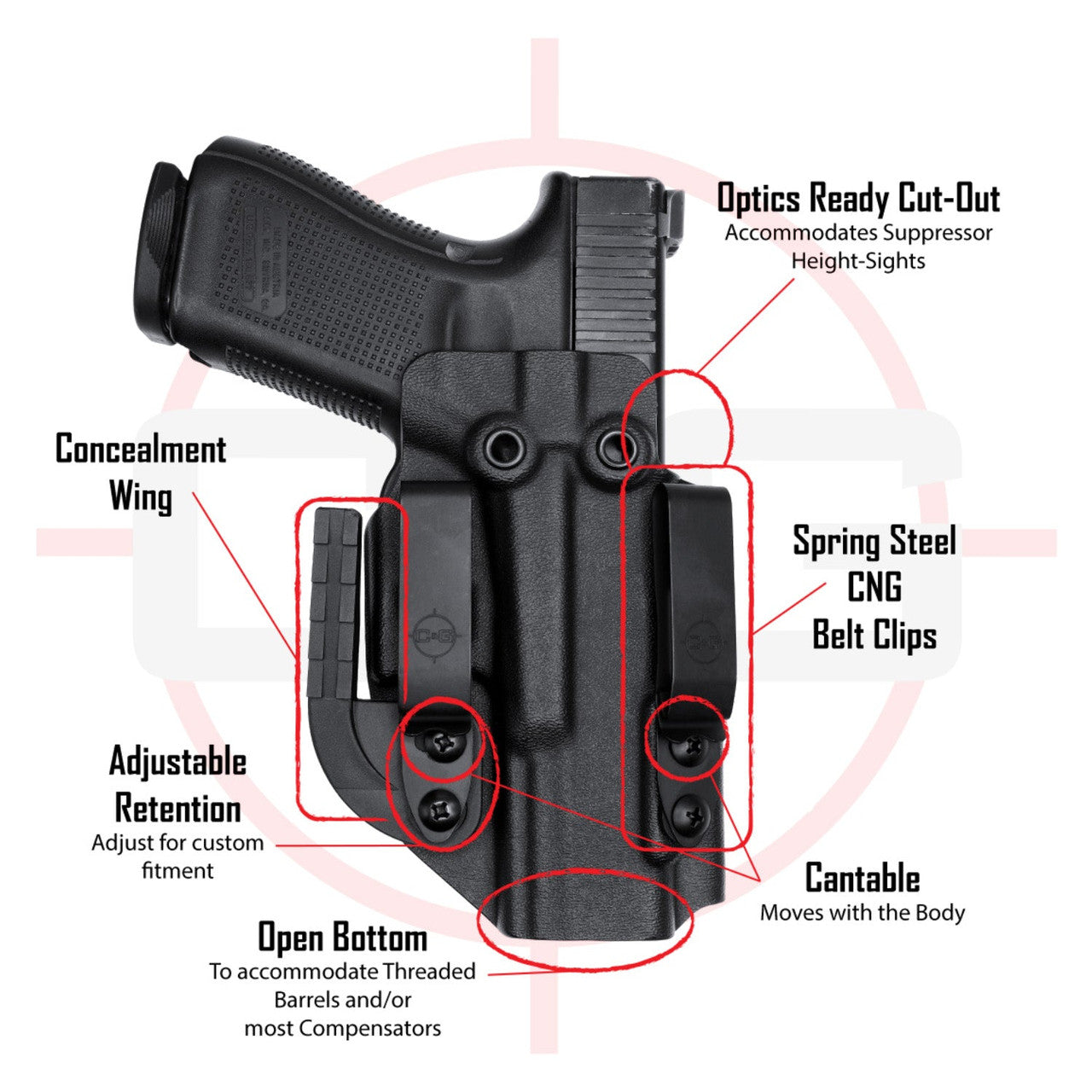 Beretta 92FS/96/M9A3/M9A4 | IWB COVERT/ALPHA Kydex Holster | QUICKSHIP | C&G Holsters