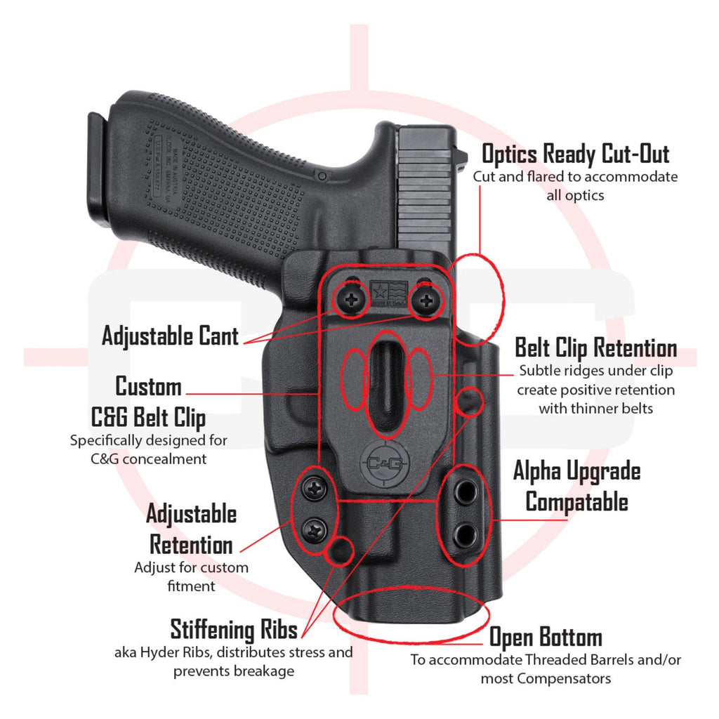 Springfield Hellcat PRO | IWB COVERT/ALPHA Kydex Holster | QUICKSHIP | C&G Holsters
