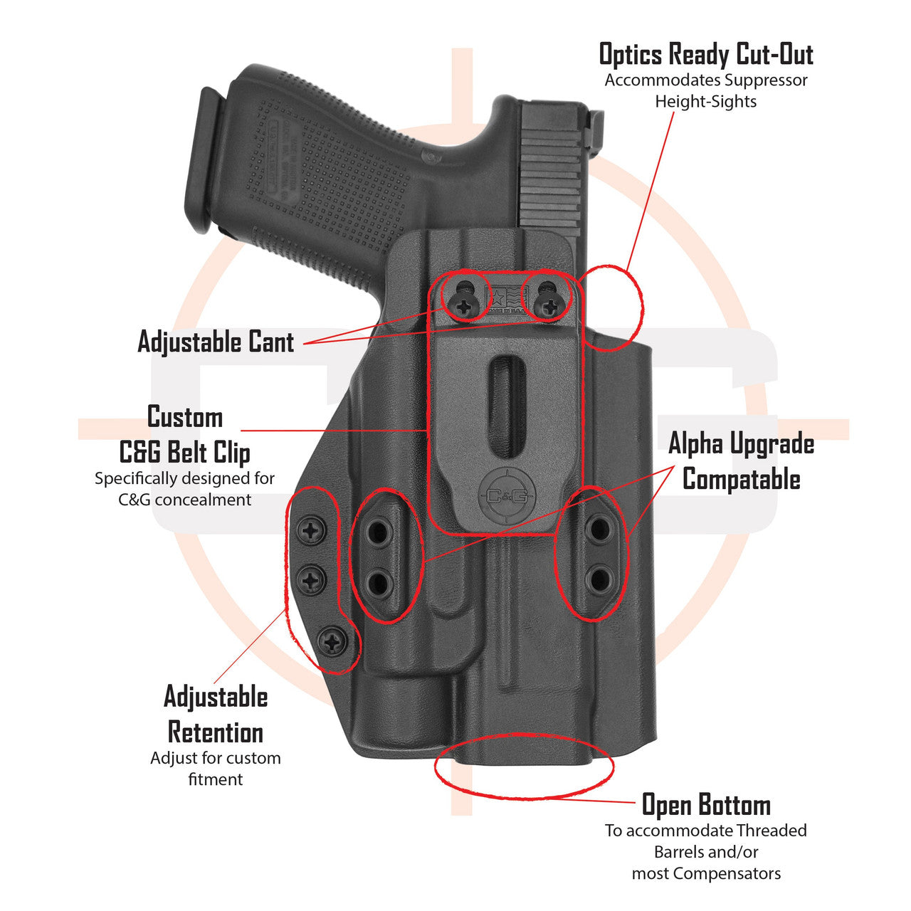 Beretta 92FS/96/M9A3/M9A4 TLR-8/A/G | IWB TACTICAL/ALPHA Kydex Holster | QUICKSHIP | C&G Holsters