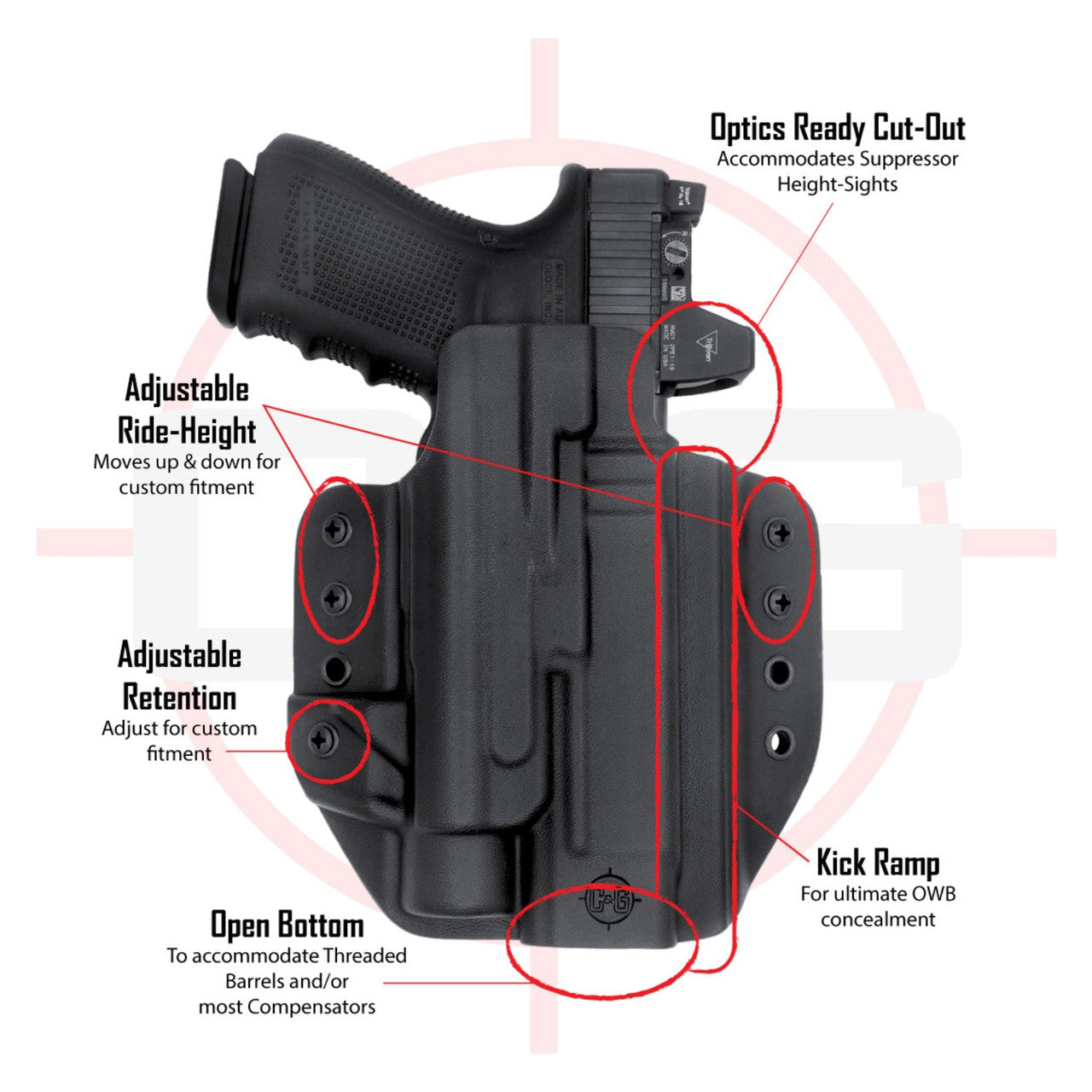 H&K P30/SK TLR-1/HL | OWB TACTICAL Kydex Holster | QUICKSHIP | C&G Holsters
