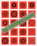 100 EZ2C Mini Shooting Targets, Bright Fluorescent Self-Adhesive 3.5" x 3.5" USA MADE (Pack of 100)